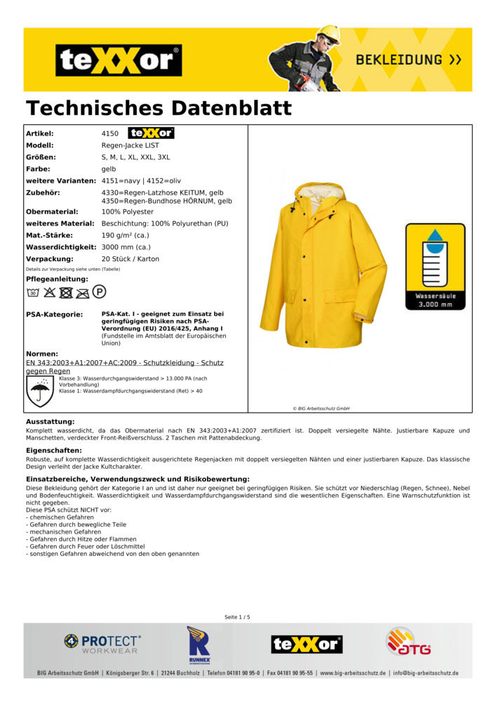 Datenblatt Zertifikat