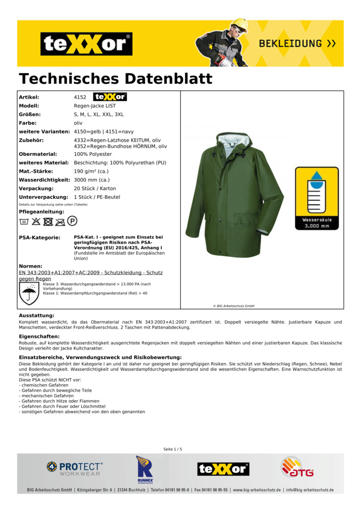 Datenblatt Zertifikat