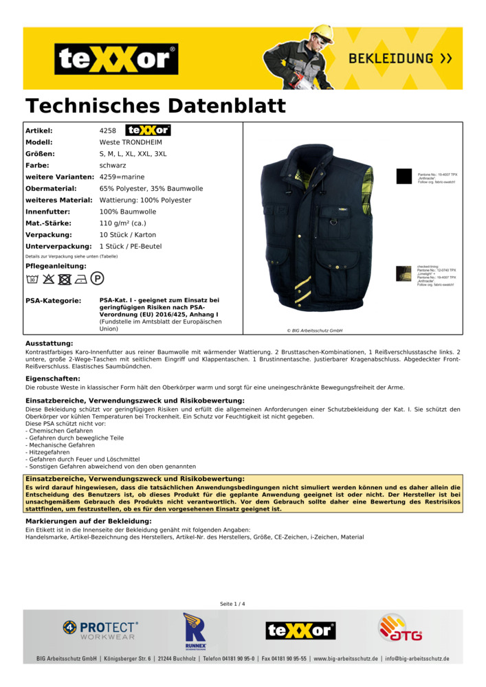 Datenblatt Zertifikat