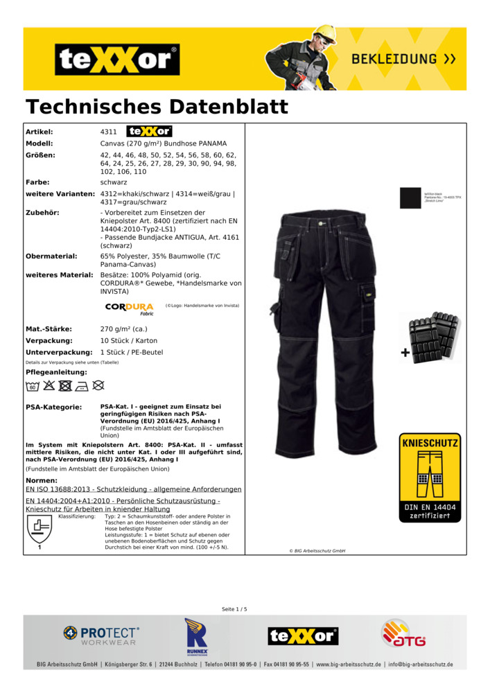 Datenblatt Zertifikat