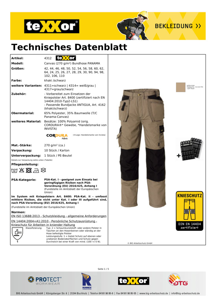 Datenblatt Zertifikat