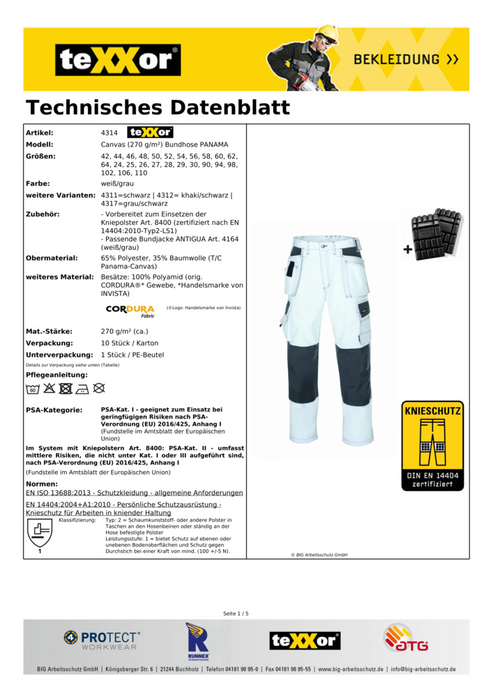 Datenblatt Zertifikat