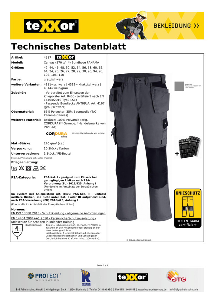 Datenblatt Zertifikat