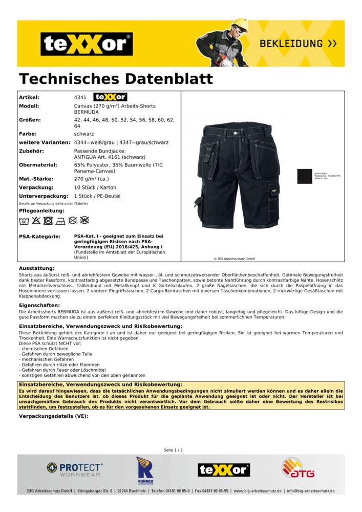 Datenblatt Zertifikat