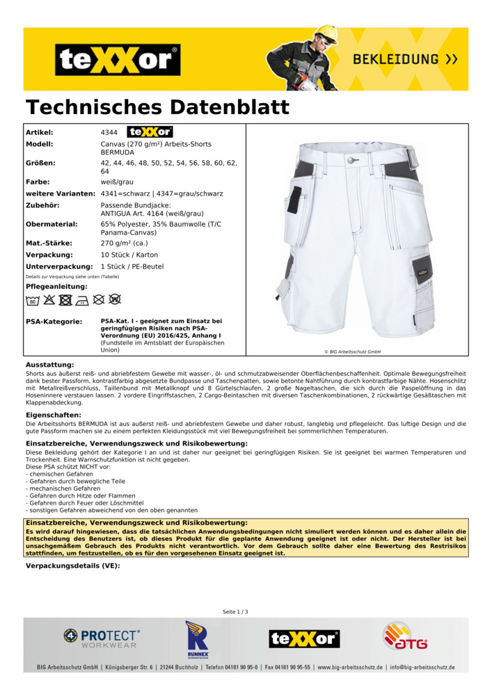 Datenblatt Zertifikat