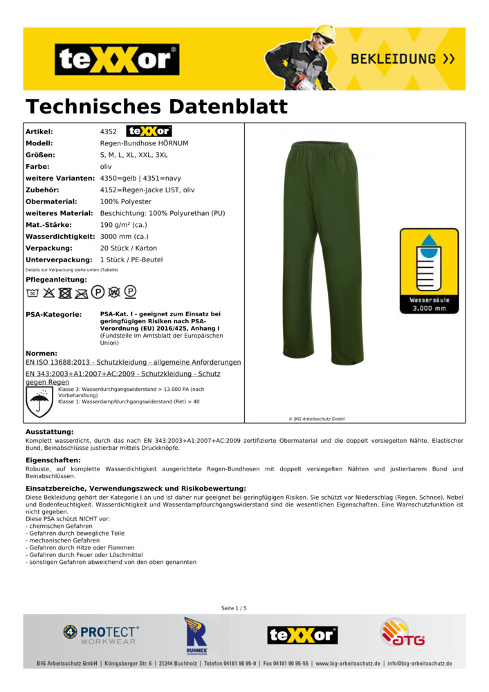 Datenblatt Zertifikat