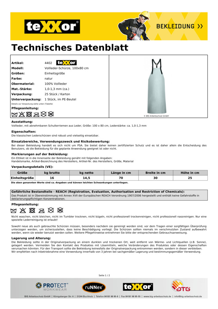 Datenblatt Zertifikat