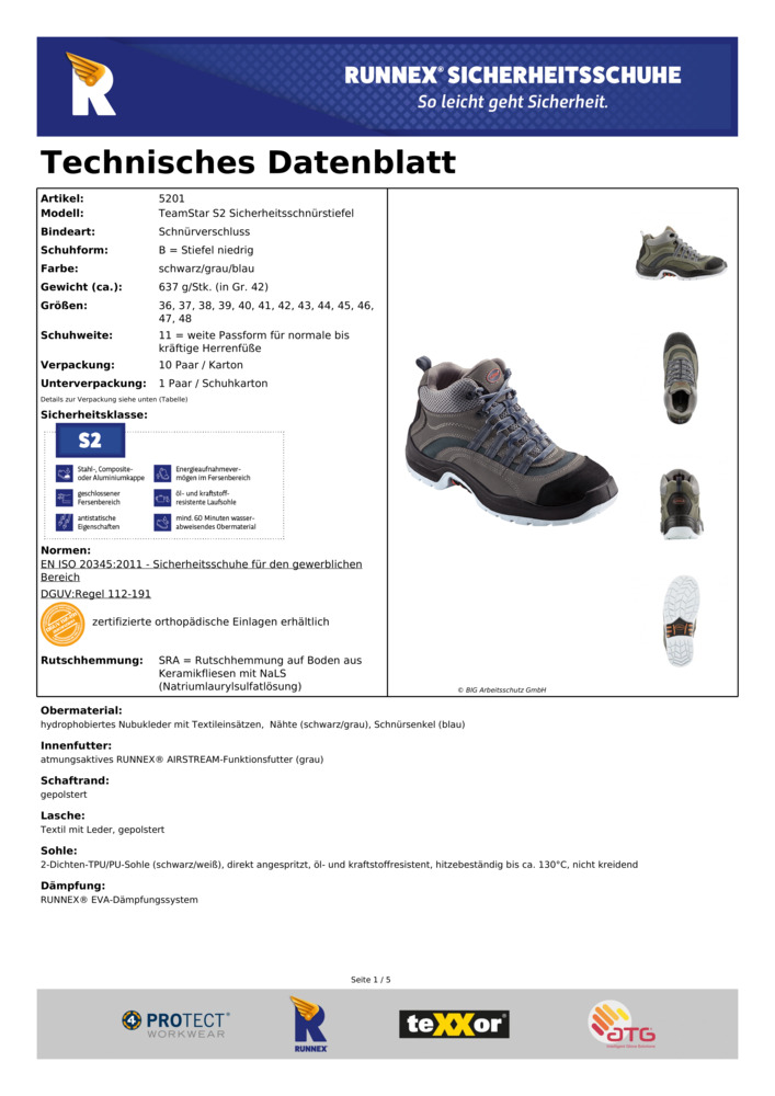 Datenblatt Zertifikat