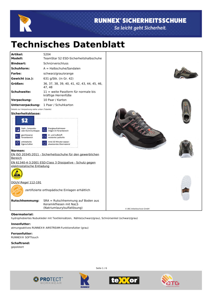 Datenblatt Zertifikat