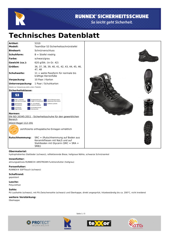 Datenblatt Zertifikat