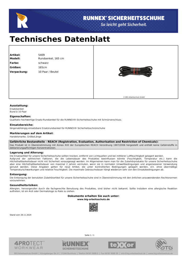 Datenblatt Zertifikat