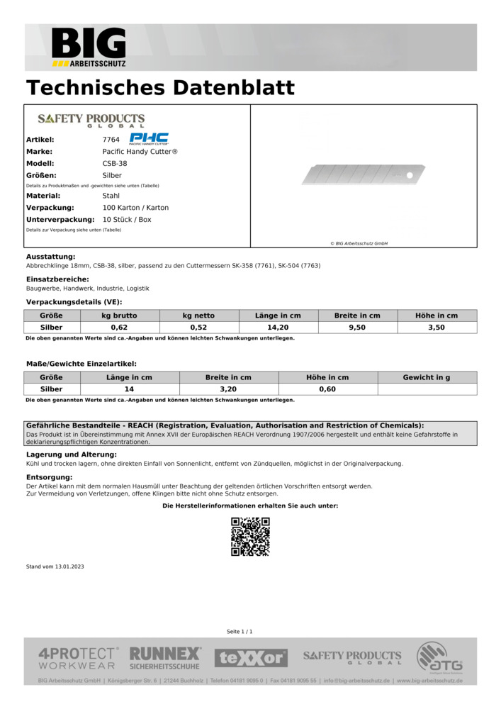 Datenblatt Zertifikat