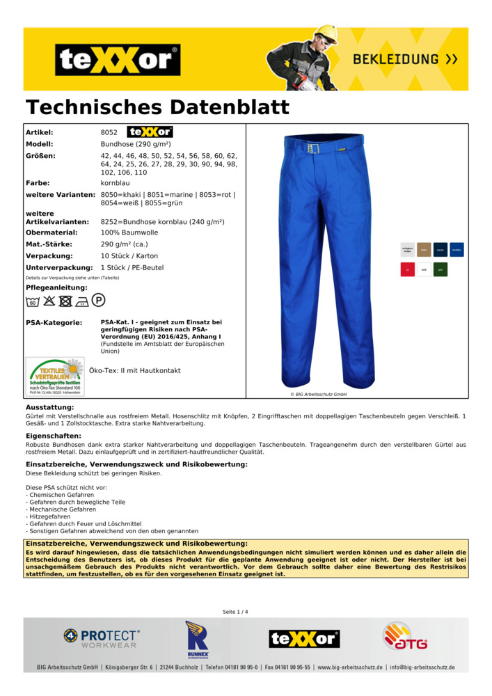 Datenblatt Zertifikat