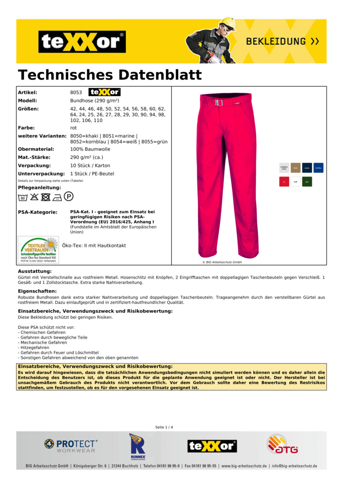 Datenblatt Zertifikat