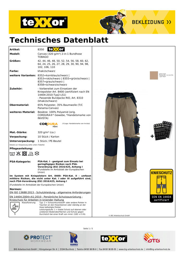 Datenblatt Zertifikat