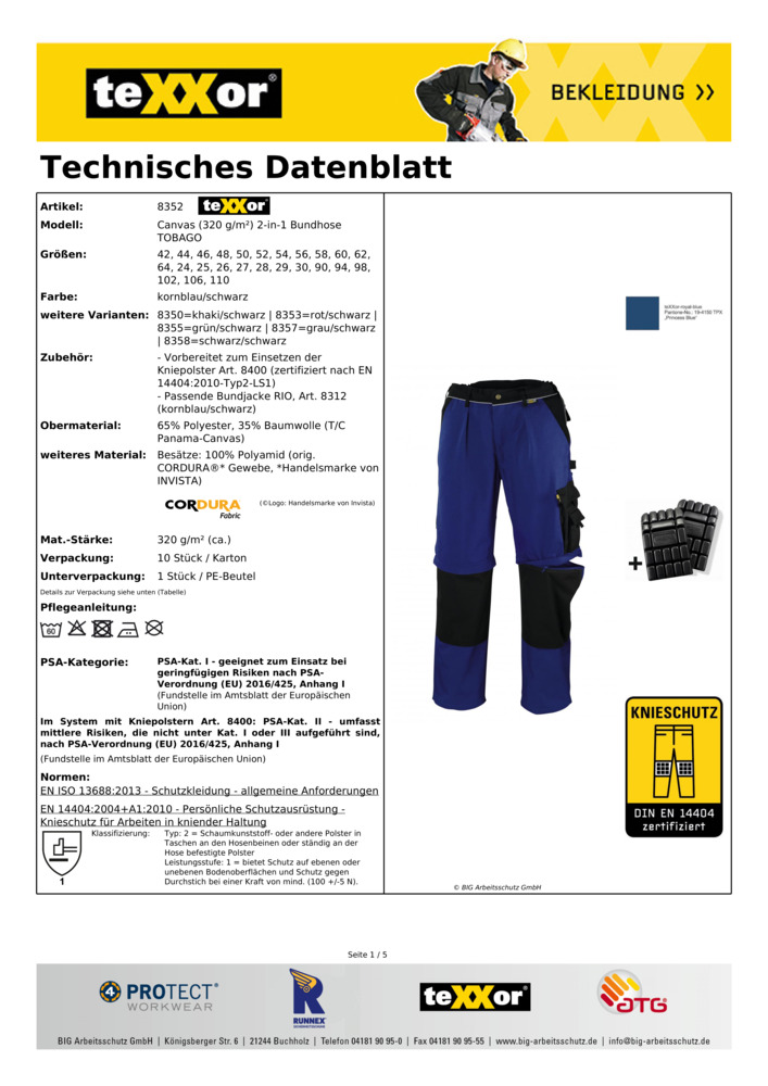 Datenblatt Zertifikat