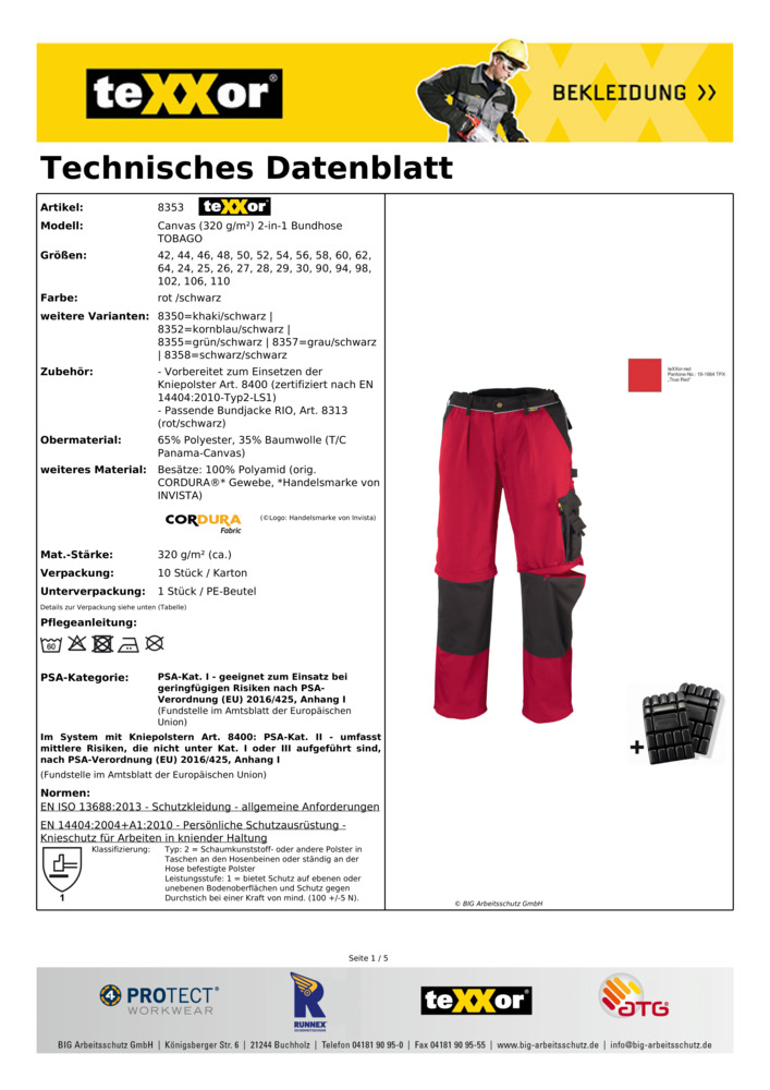 Datenblatt Zertifikat