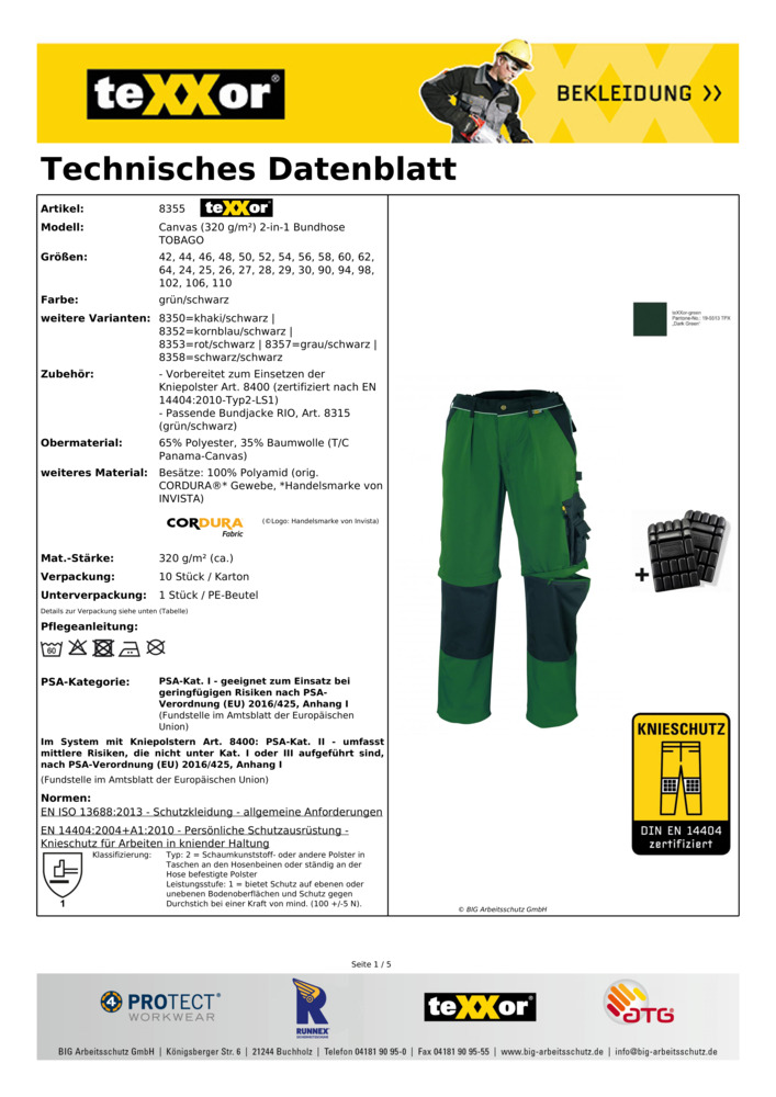 Datenblatt Zertifikat