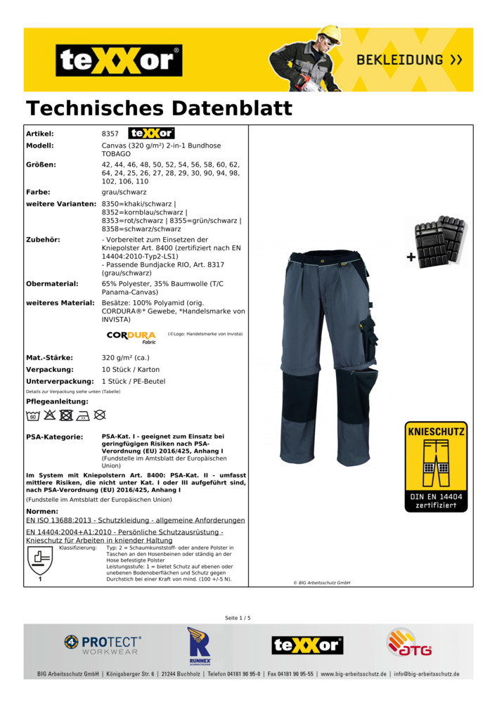 Datenblatt Zertifikat