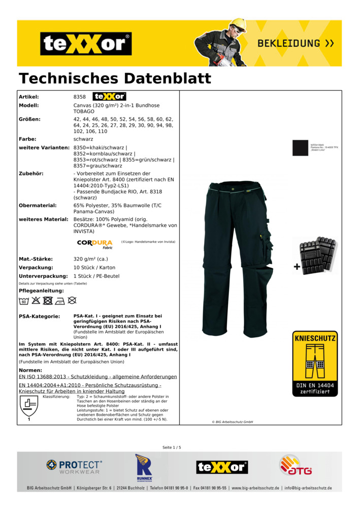 Datenblatt Zertifikat