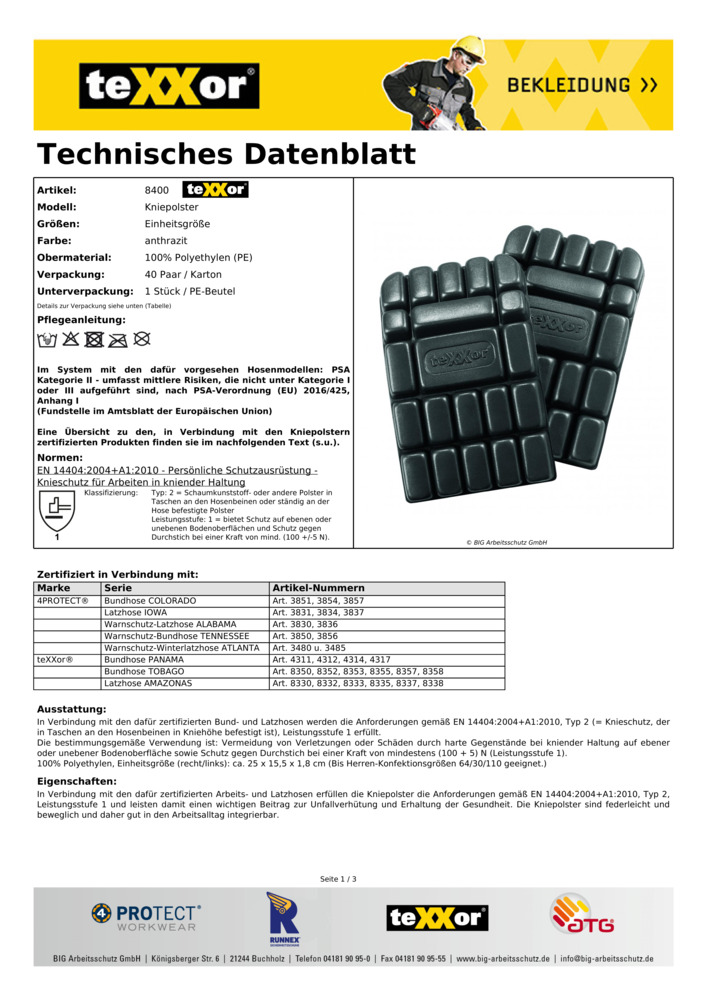 Datenblatt Zertifikat