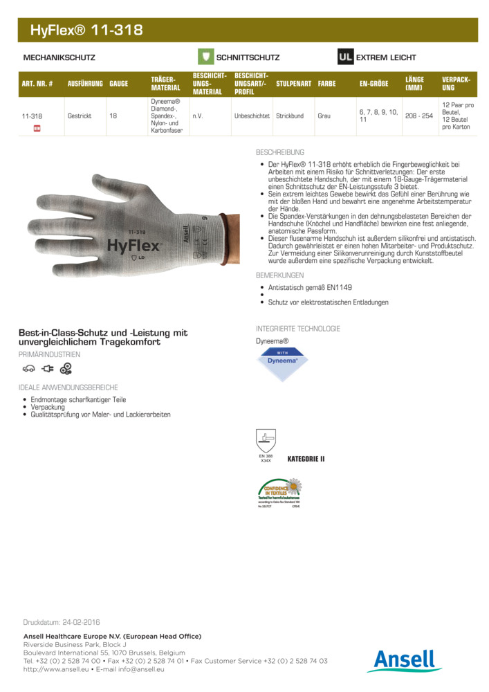 Datenblatt Zertifikat