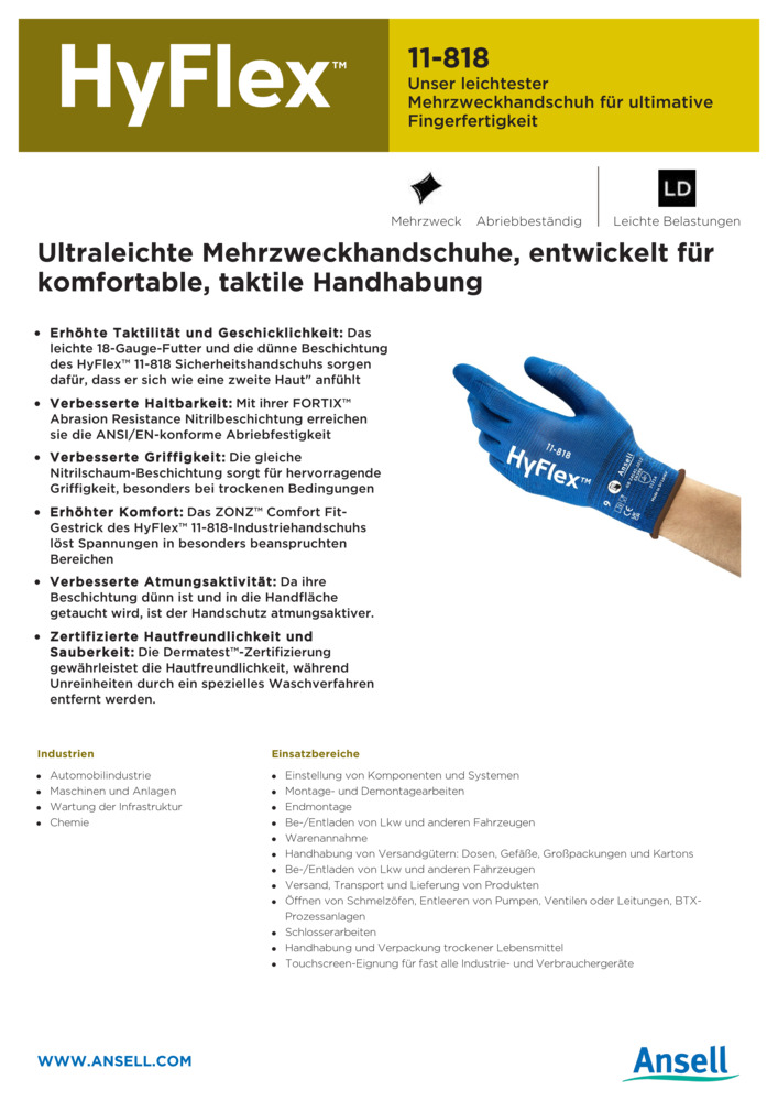 Datenblatt Zertifikat