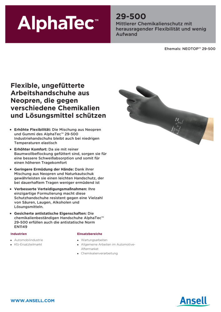 Datenblatt Zertifikat
