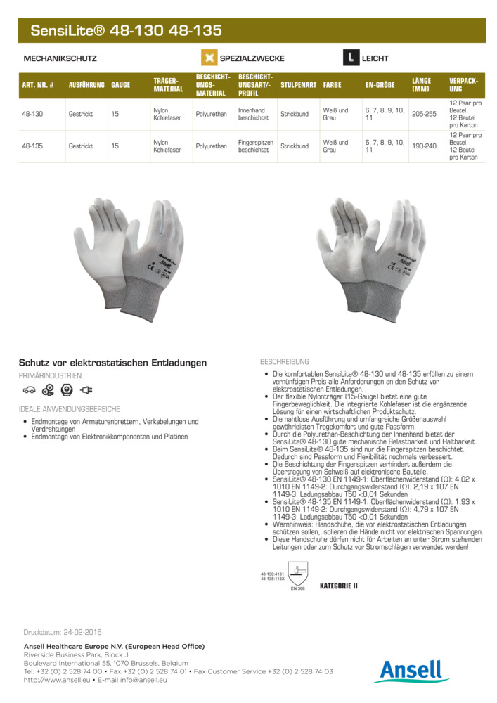 Datenblatt Zertifikat