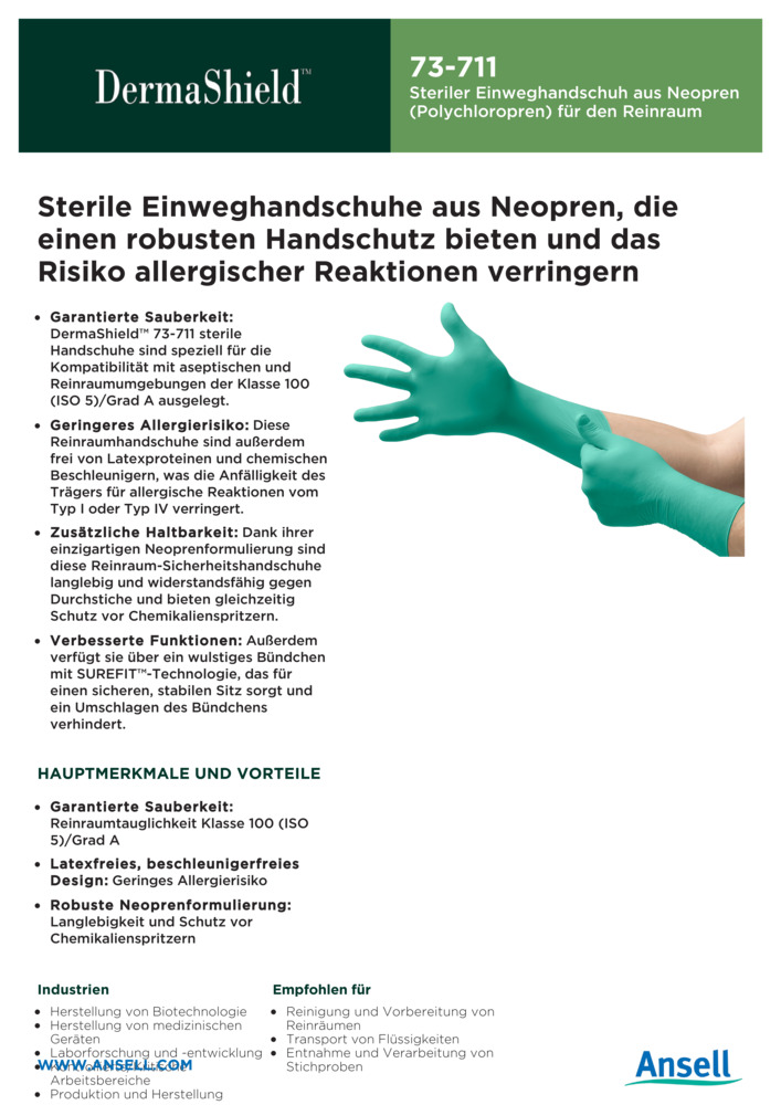 Datenblatt Zertifikat