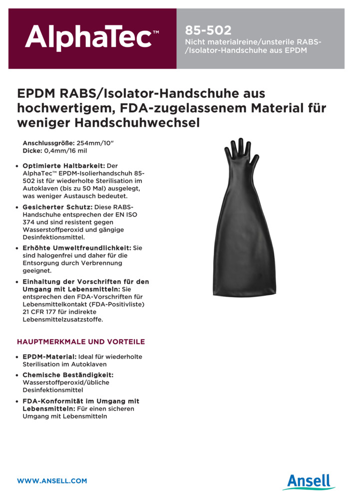 Datenblatt Zertifikat