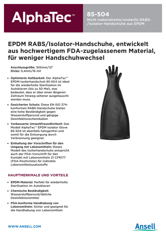 Datenblatt Zertifikat