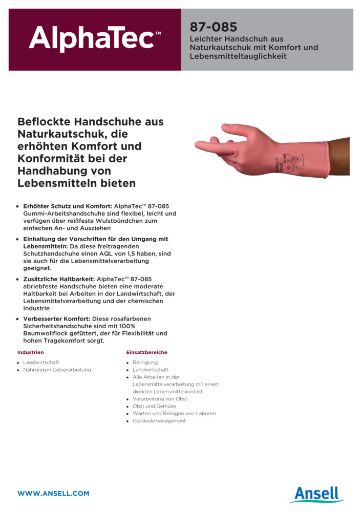 Datenblatt Zertifikat