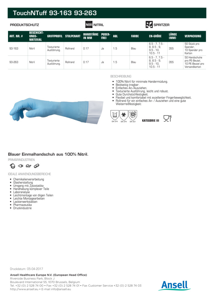 Datenblatt Zertifikat