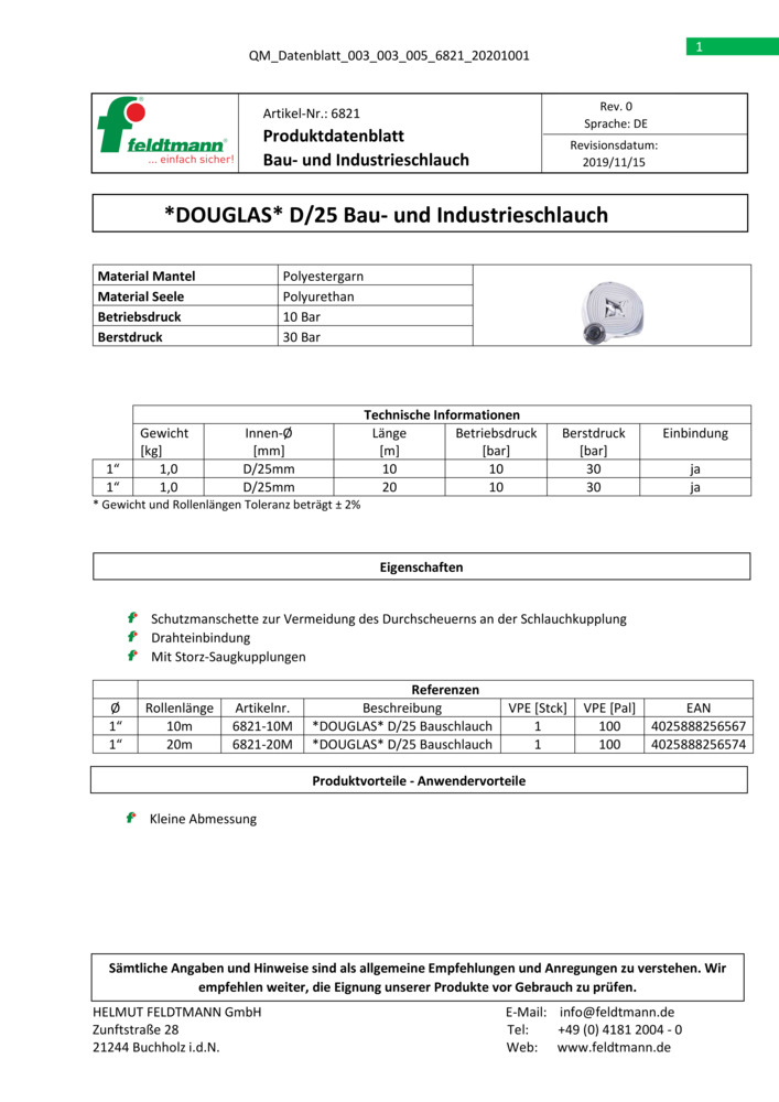 Datenblatt Zertifikat