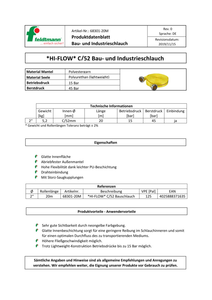 Datenblatt Zertifikat