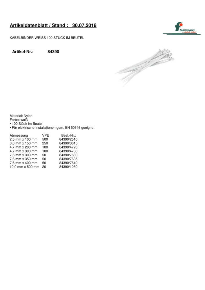 Datenblatt Zertifikat