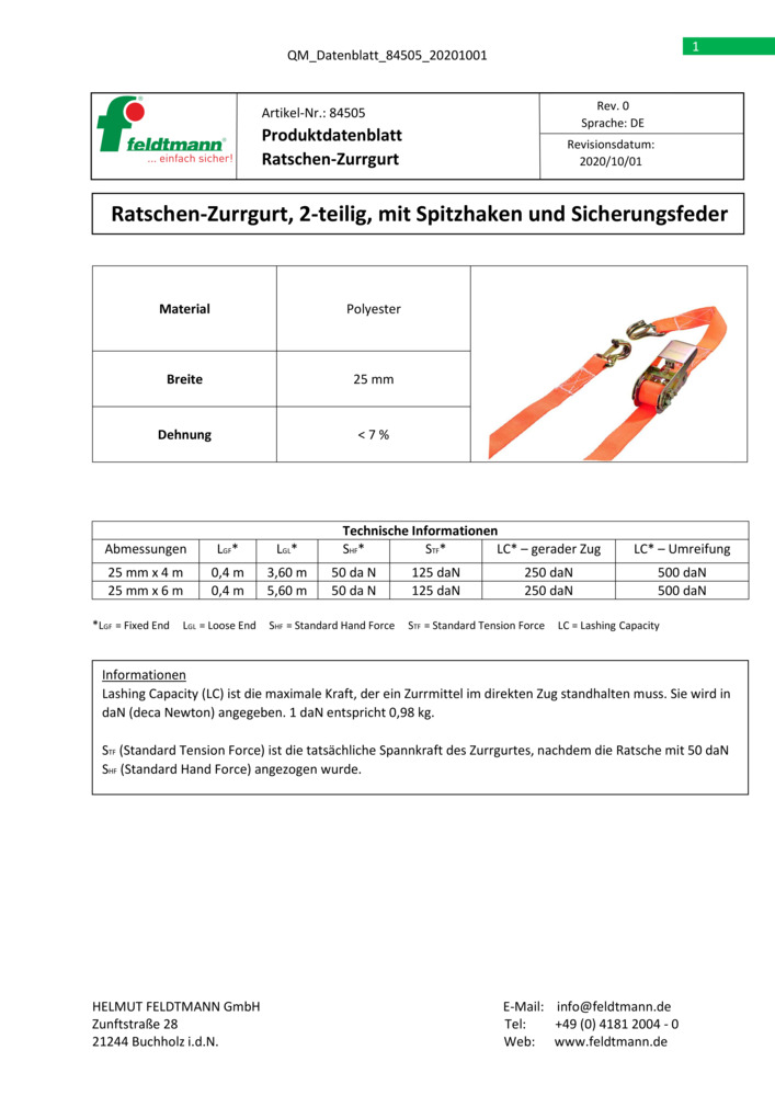 Datenblatt Zertifikat