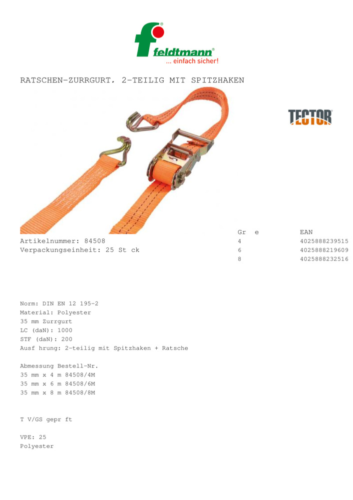 F-FELDTMANN-TECTOR-Zurrgurt 35 mm