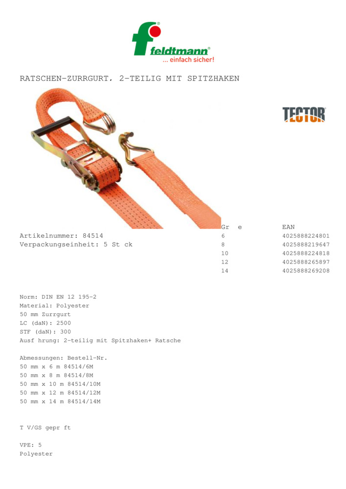 Datenblatt Zertifikat