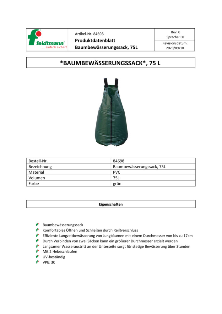 Datenblatt Zertifikat