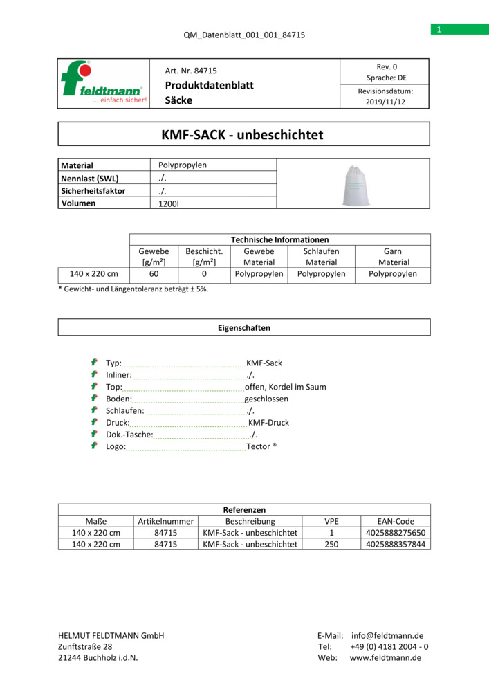 Datenblatt Zertifikat