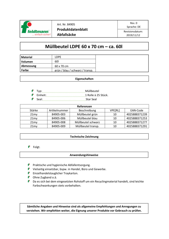 Datenblatt Zertifikat