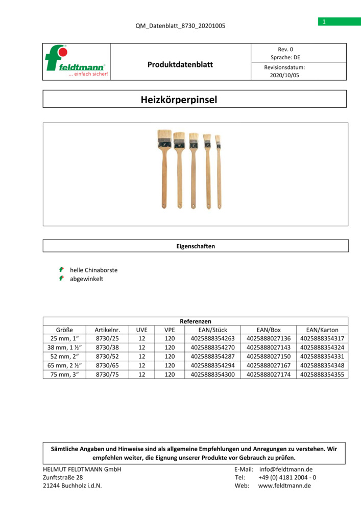 Datenblatt Zertifikat