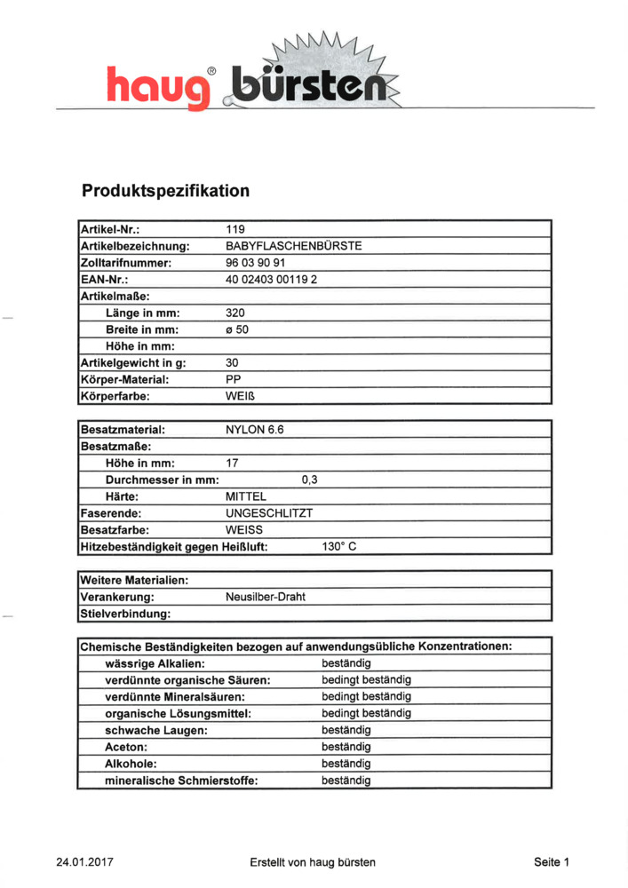 Datenblatt Zertifikat