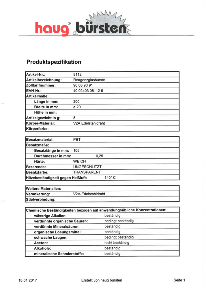 Datenblatt Zertifikat