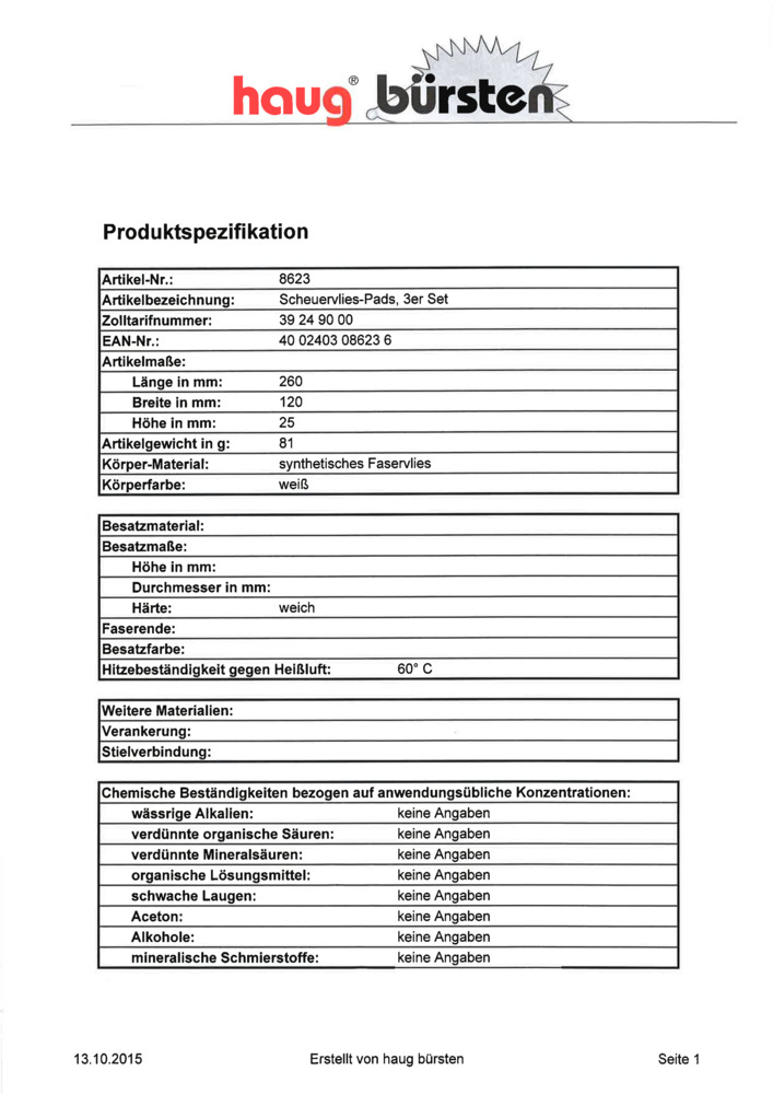 Datenblatt Zertifikat