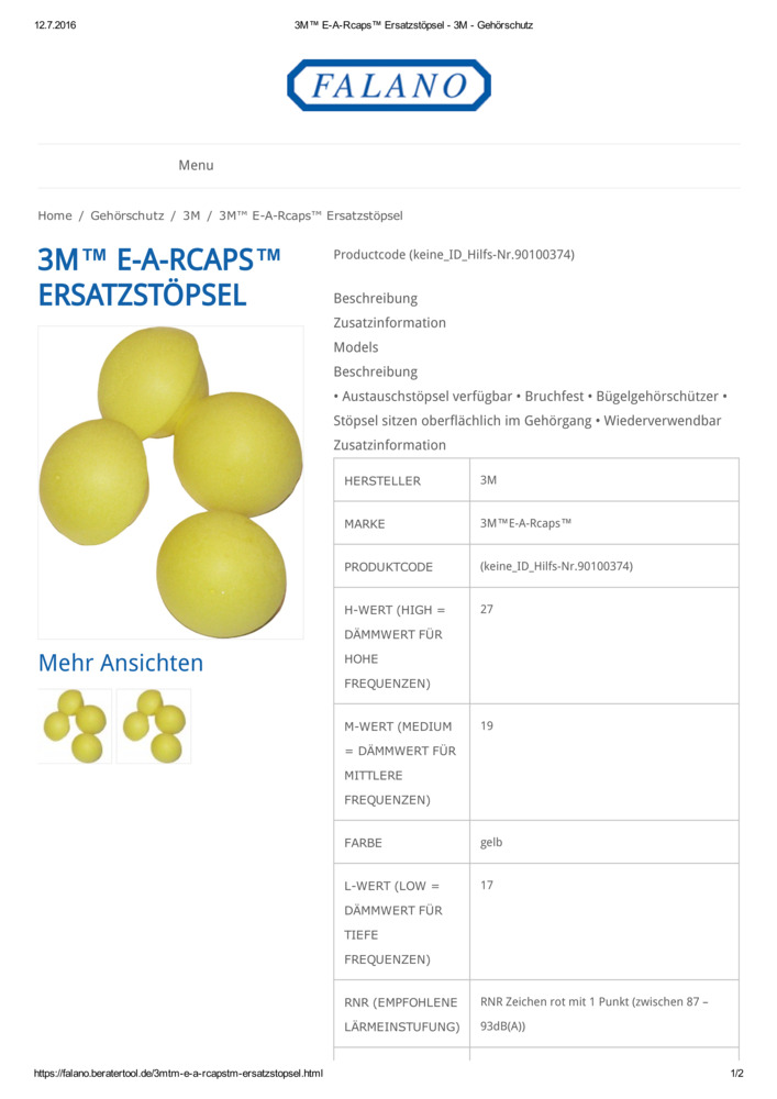 Datenblatt Zertifikat