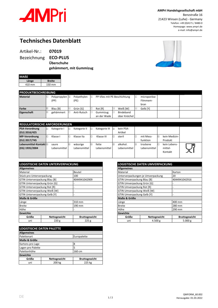 Datenblatt Zertifikat