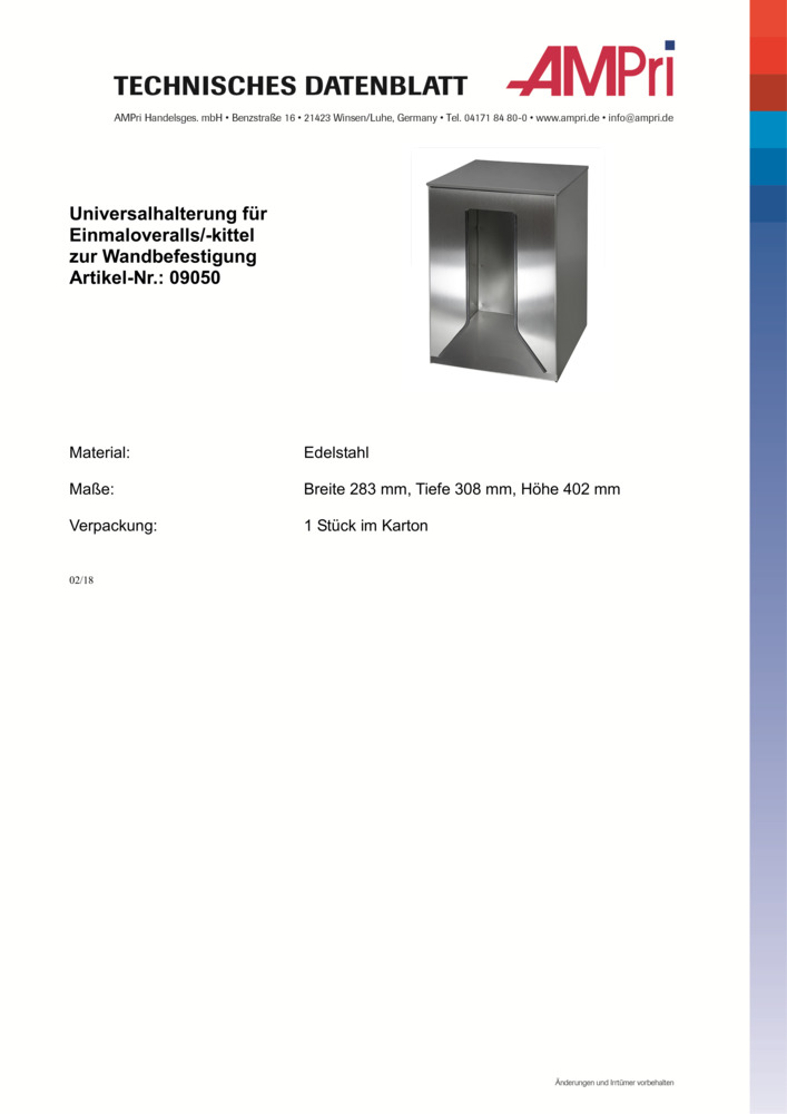 Datenblatt Zertifikat